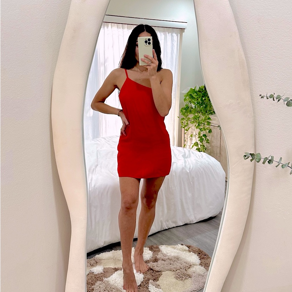 Reformation red one shoulder mini dress